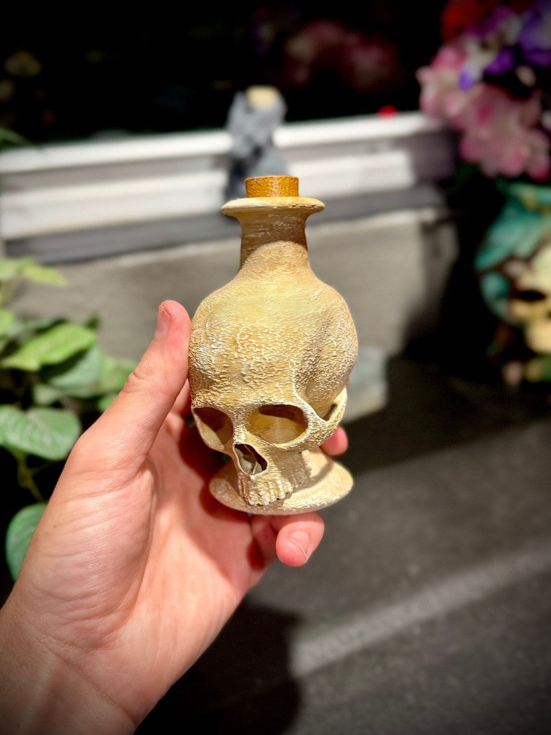 Skull Potion Bottle - Magical Elixer Container - Poison Vial Cosplay (unpainted)