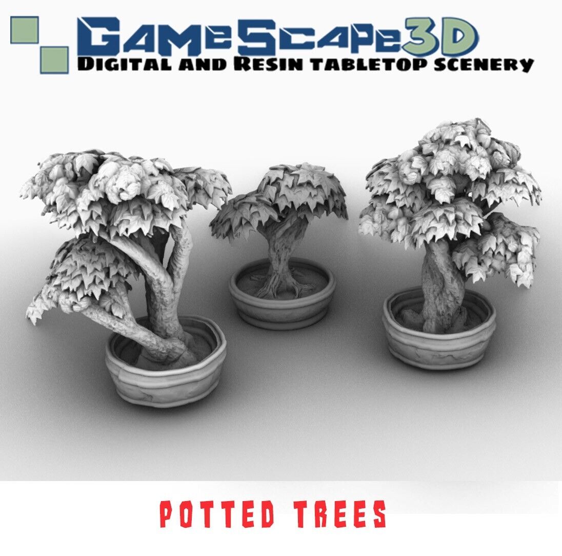 Potted Trees - Mini Terrain - Decoration for Buildings - Miniature Plants