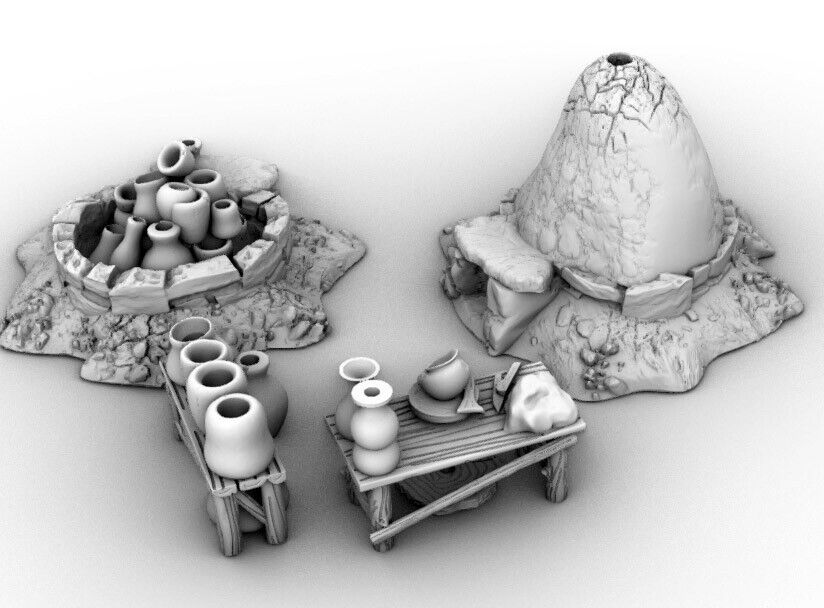 Ceramics Work Site - Pottery - Chinaware - Dwarven porcelain workshop - Terrain