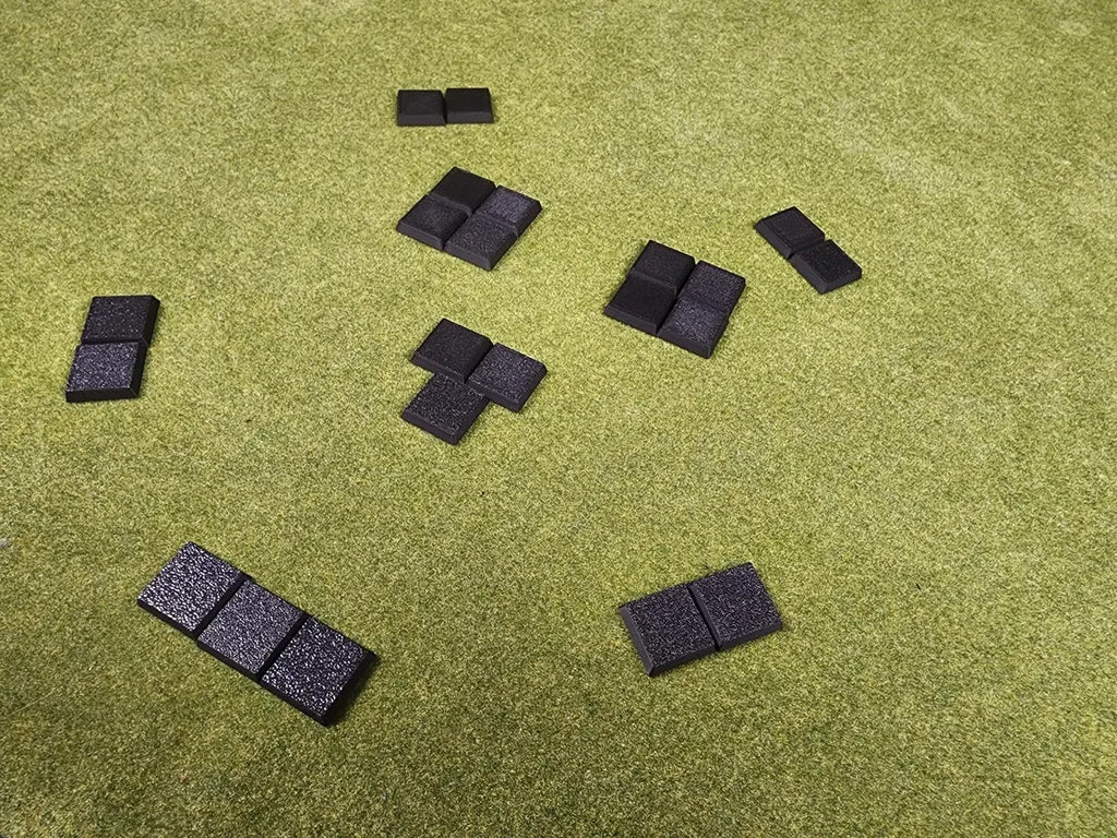 20mm Square Bases - Plain Beveled Bases - Wargaming Old School Bases