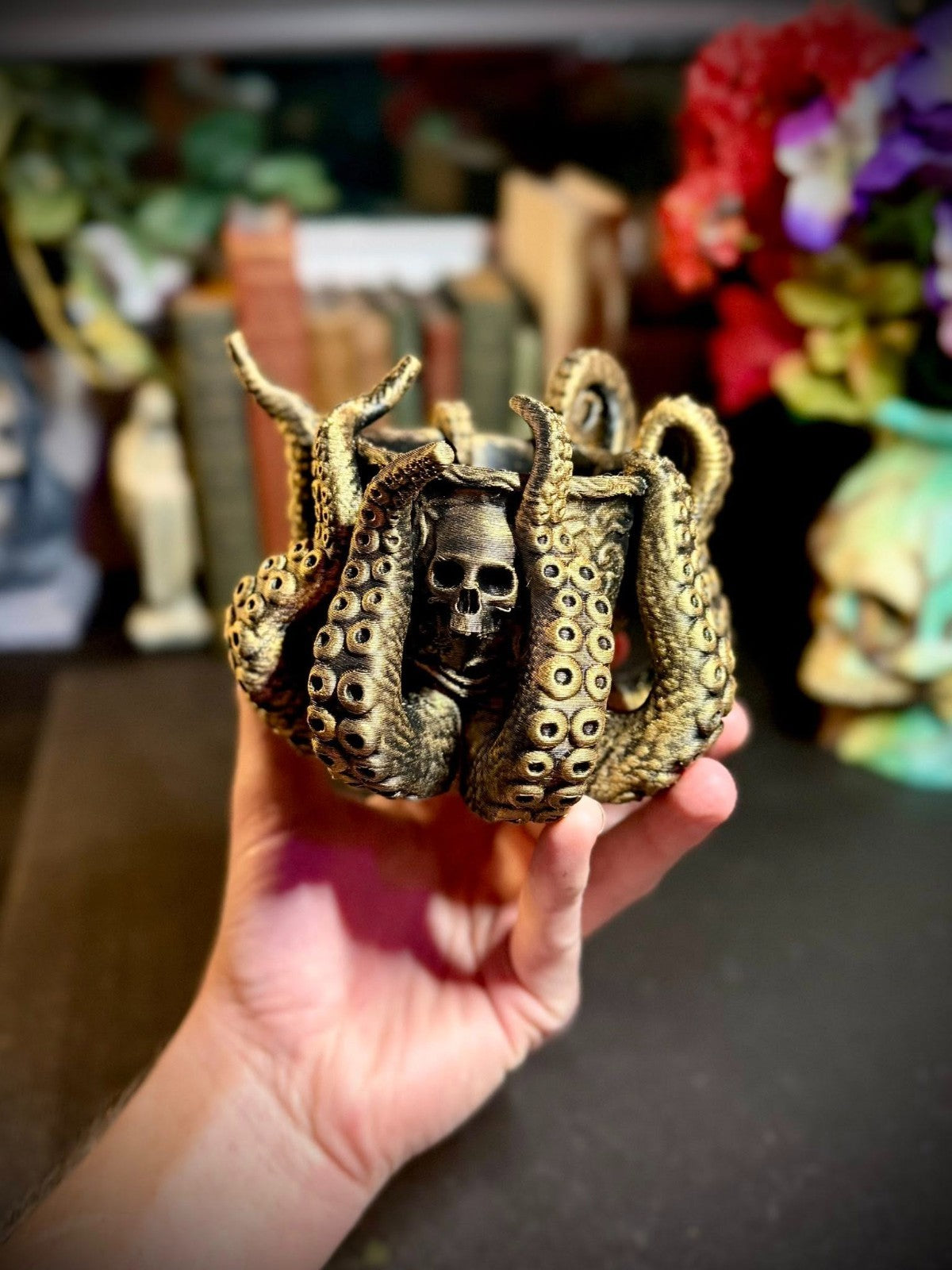 Gothic Octopus Planter - Nautical Decor (unpainted)