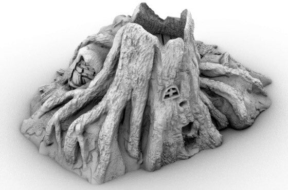 Halfling House with Watch Tower - Hobbit-like Dwelling - Stone Wood Earthy House