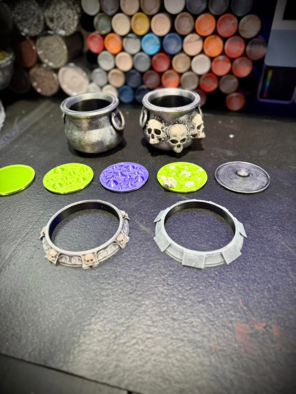 Mix and Matched Caldrons - Halloween Decor Prop (unpainted)