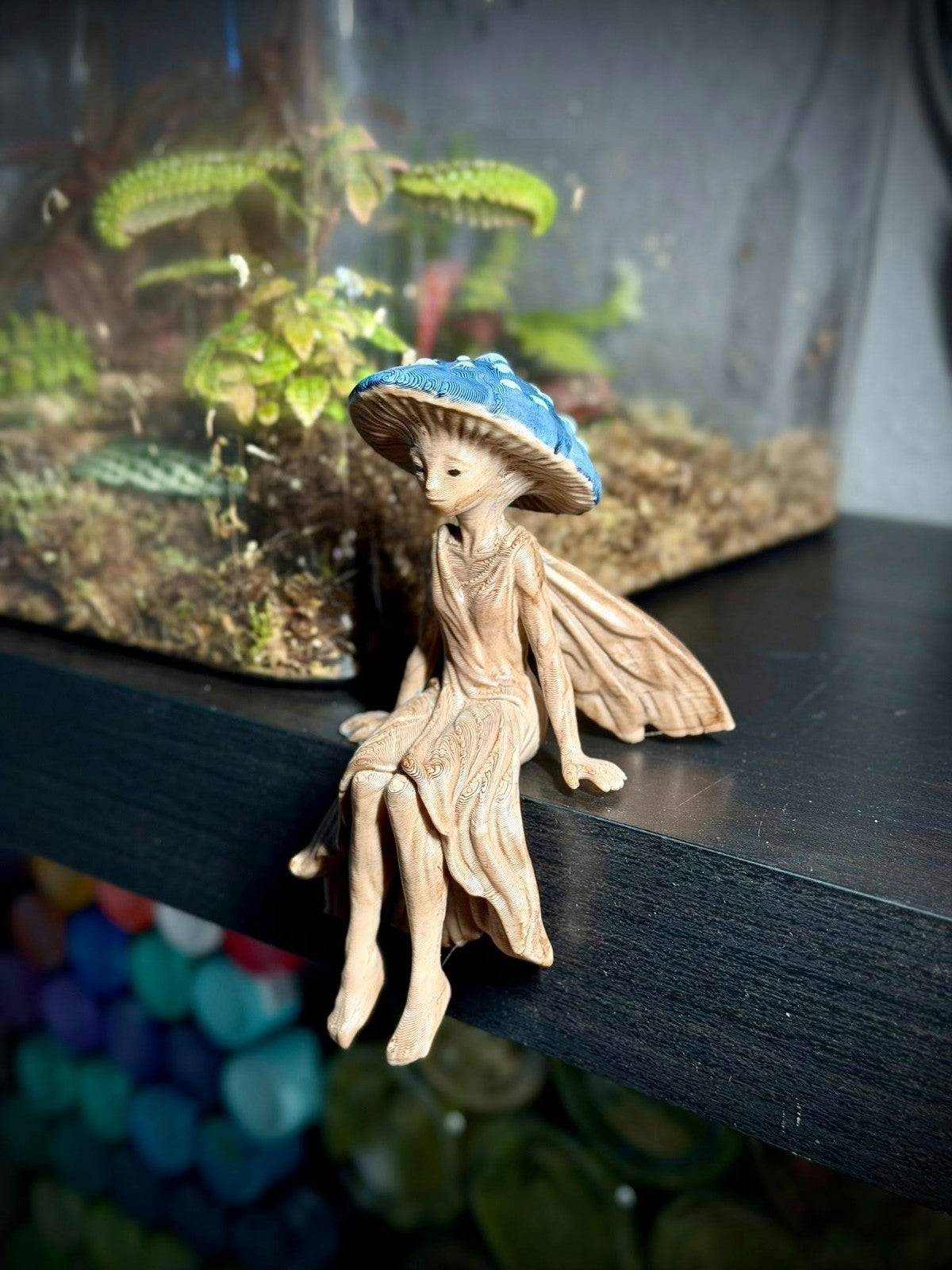 Mushroom Fairy Shelf Sitter - Fantasy Decor - Gardening Decor (unpainted)