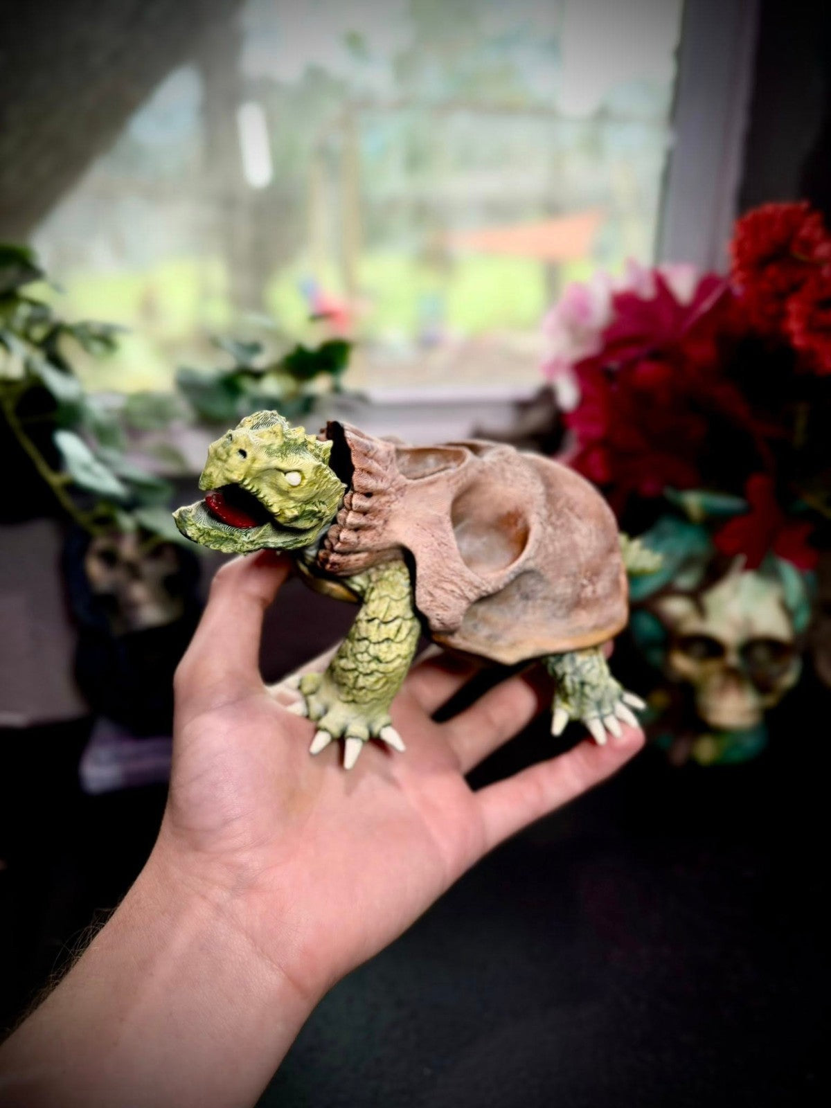 Skull Turtle - Gothic Decor - Halloween Decor (unpainted)