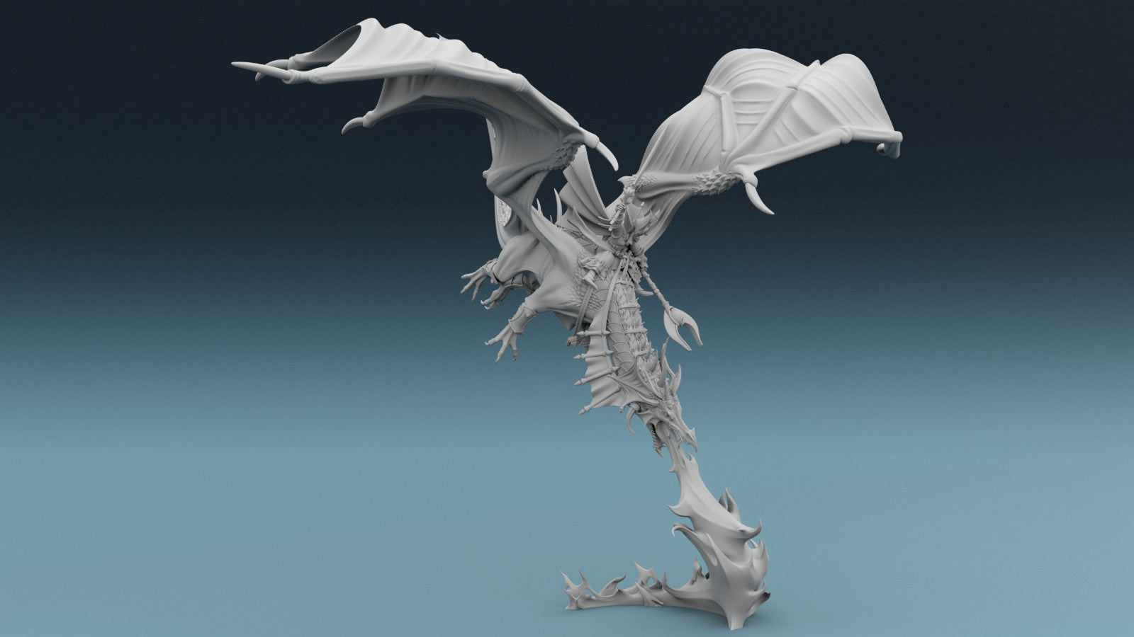 Elven Mage Mounted on Drake - Fire Breathing Dragon