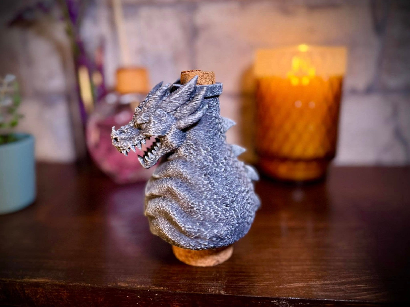 Dragon Potion Bottle - Magical Elixir  - Potion of Draconic Might (unpainted)