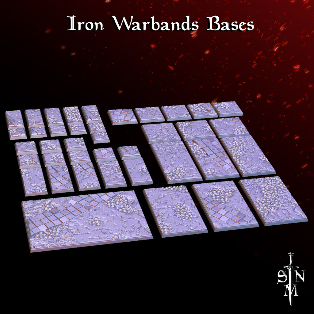 Textured Resin Bases - Dark Waste Land Themed Bases - Square Resin Bases