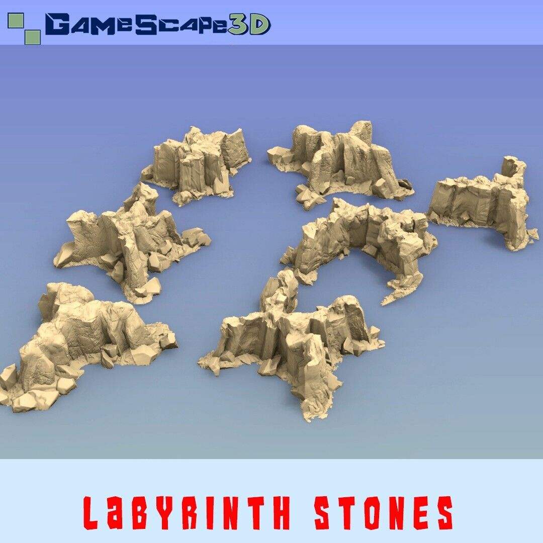 Labyrinth Stones Terrain - Ridgeway Pieces - Rocky Cliffs - DIY Alleyways