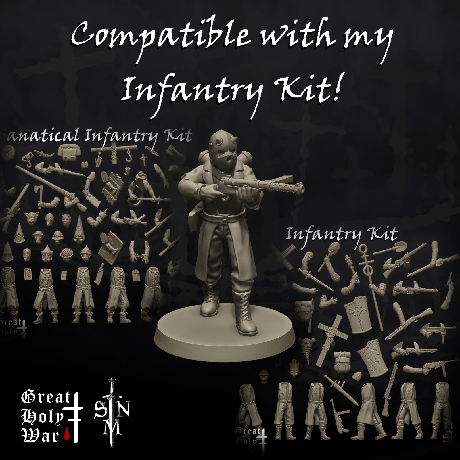 Fanatical Infantry Kit - Trench Crusaders - Grimdark Infantry - Heretic Soldiers