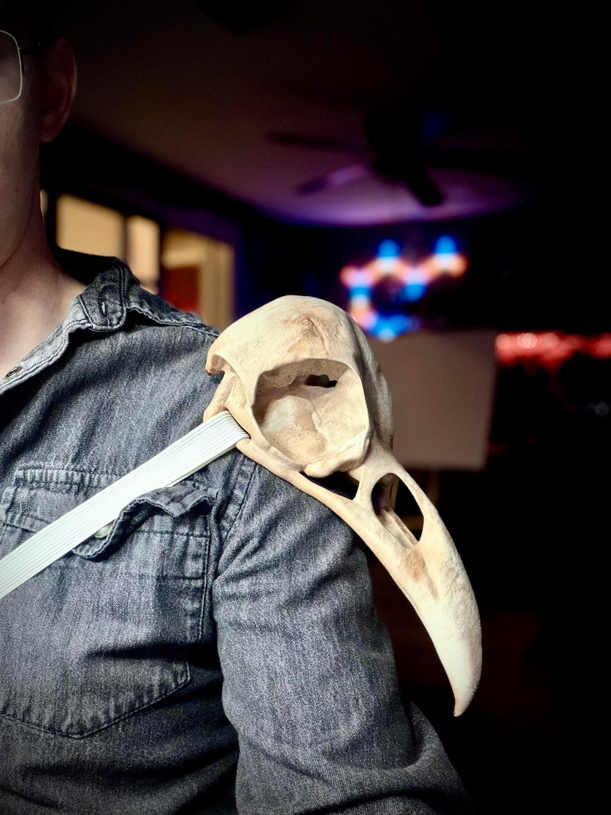Raven Skull Shoulder Pauldron - Cosplay Prop - Fantasy (unpainted)