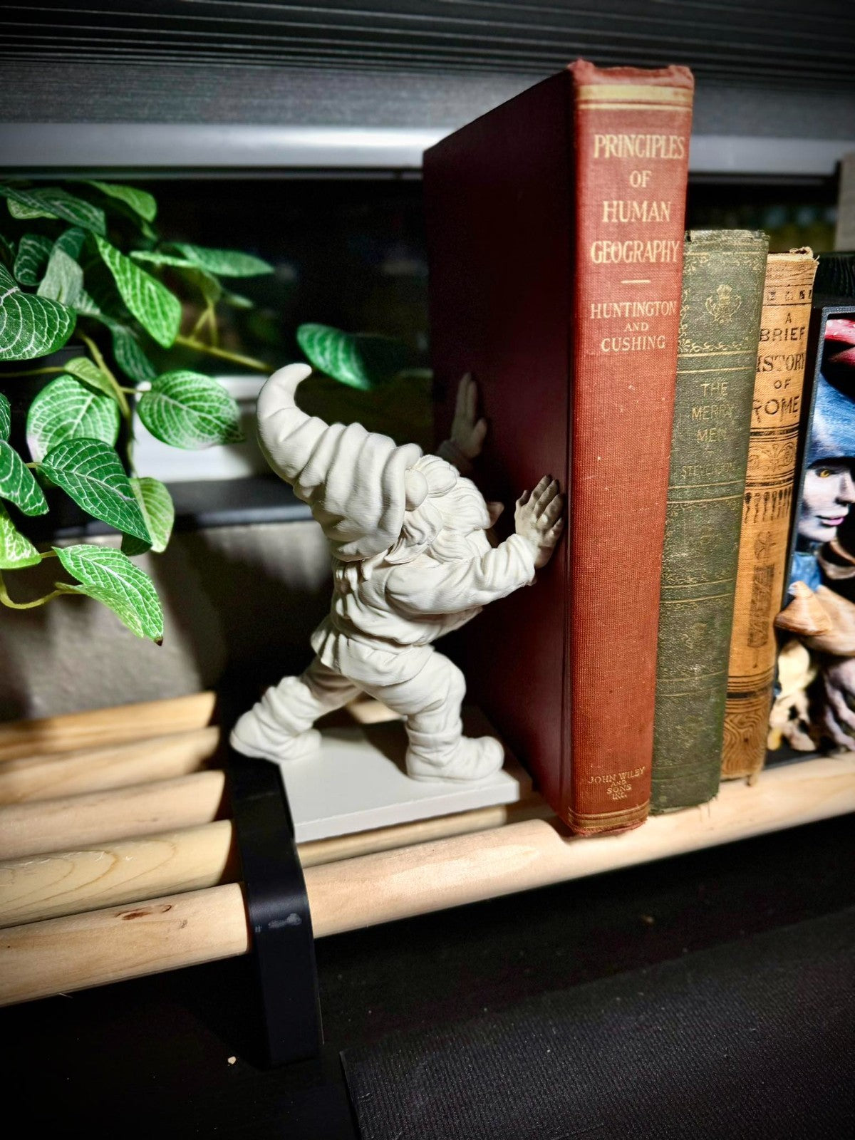 Gnome Bookends - Book Shelf Decorations - Fantasy and Gothic Decor (unpainted)