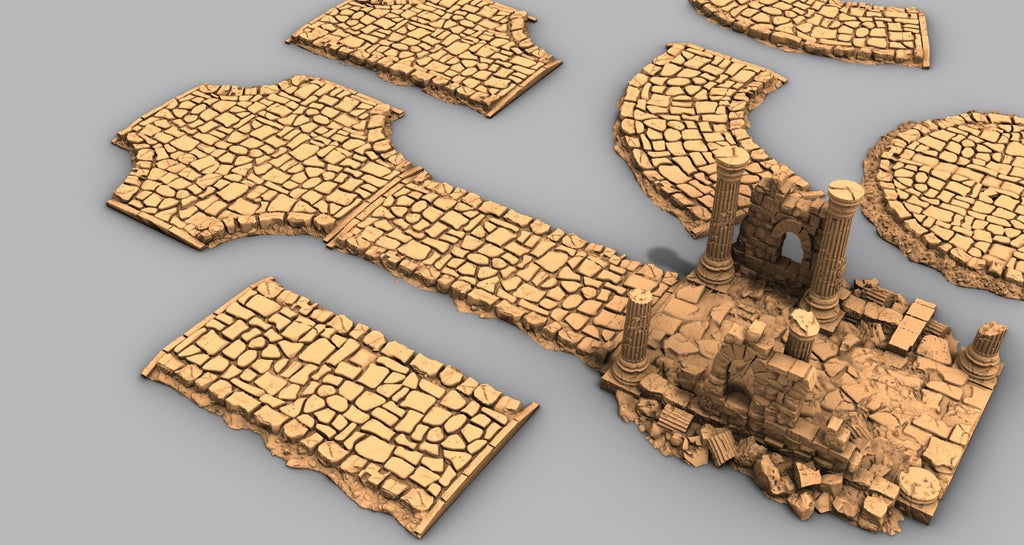 Queen's Road Cobble Stone - Ruin Pathway - Streets - Trails - Routeway-Boulevard