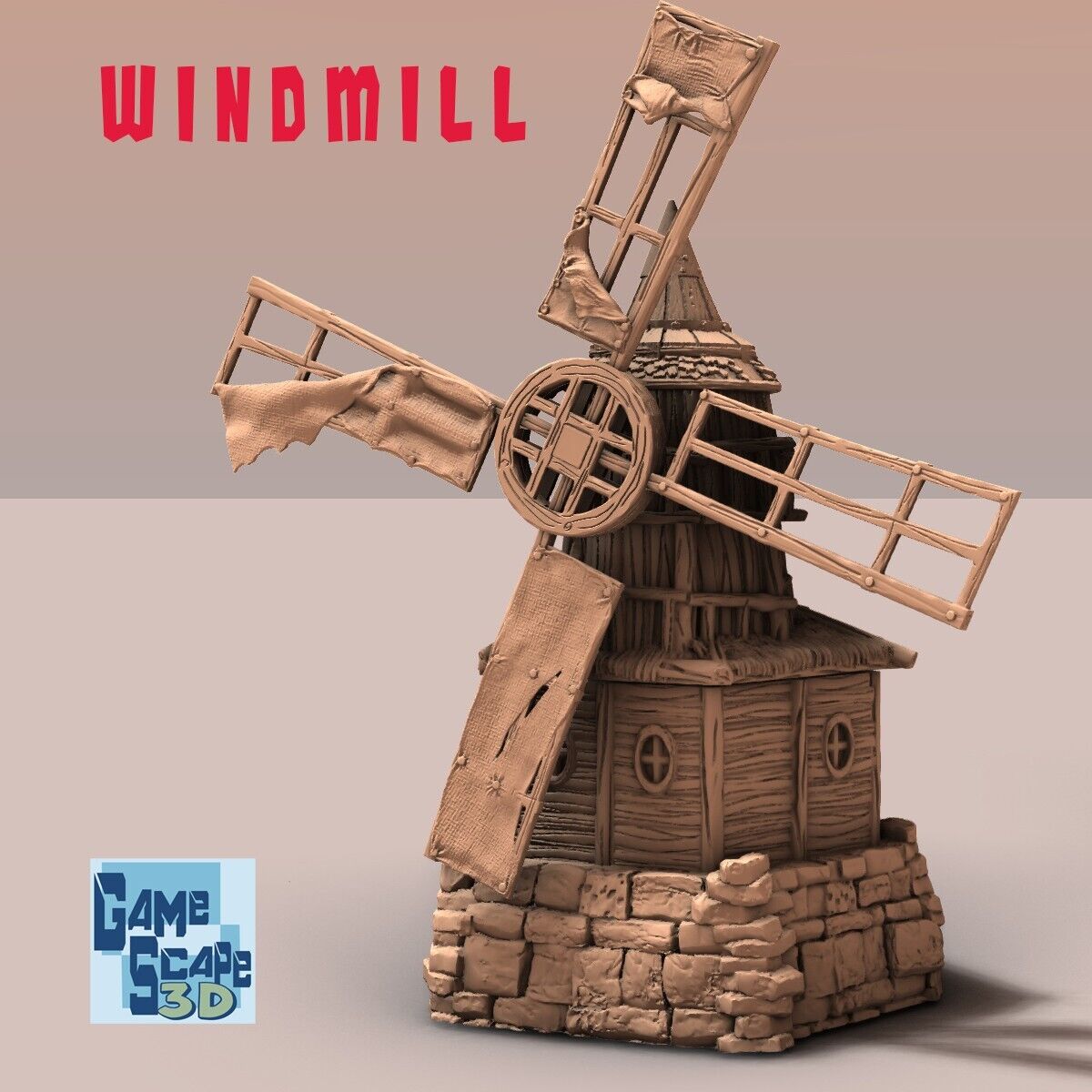 Primitive Windmill - Timber Worn Torn Mill Terrain