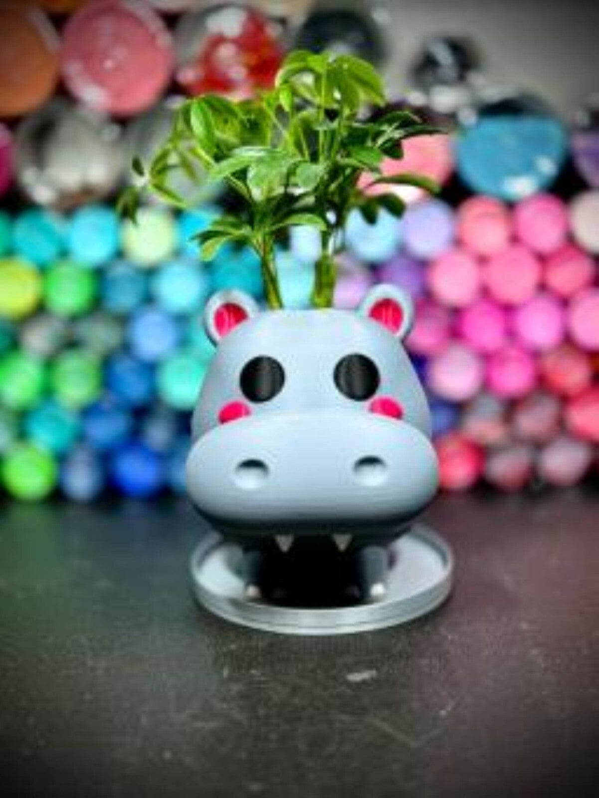 Hippopotamus Planter, Mini Planter, Keychain, and Magnet - Animal Foliage Holder (unpainted)