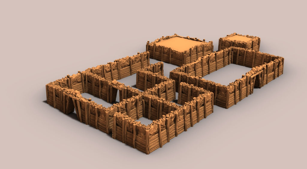 Interior Mine Walls15 Walls, modular with 6x2mm Magnet Slots