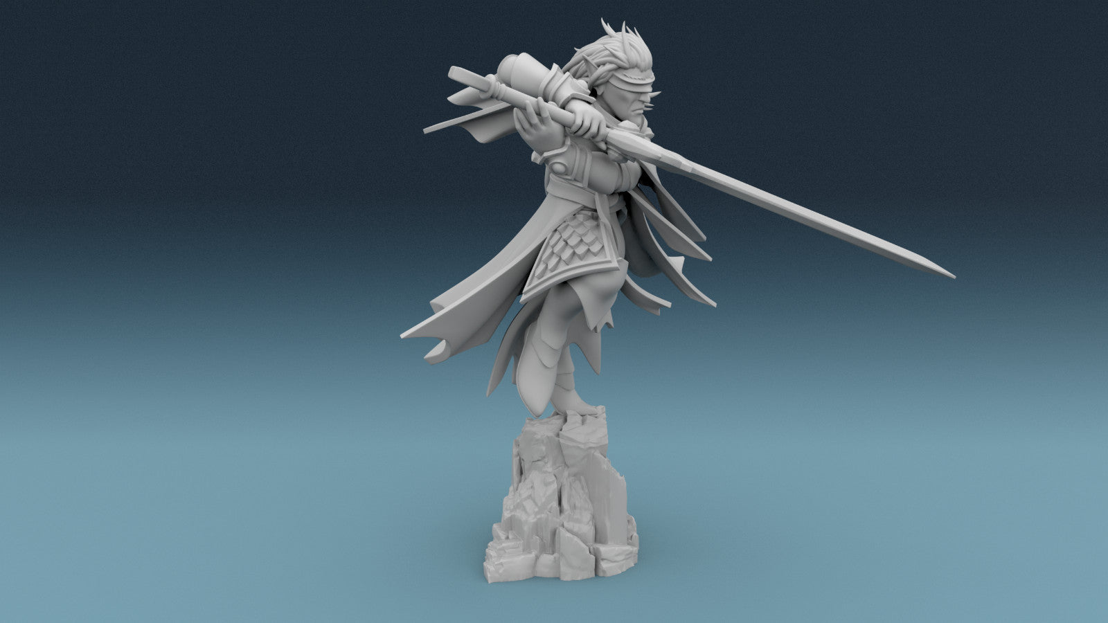 Elven Master of Blades - Blindfolded Elf Warrior