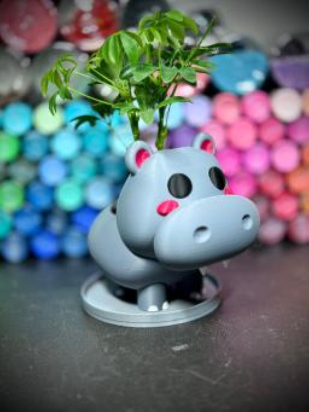 Hippopotamus Planter, Mini Planter, Keychain, and Magnet - Animal Foliage Holder (unpainted)