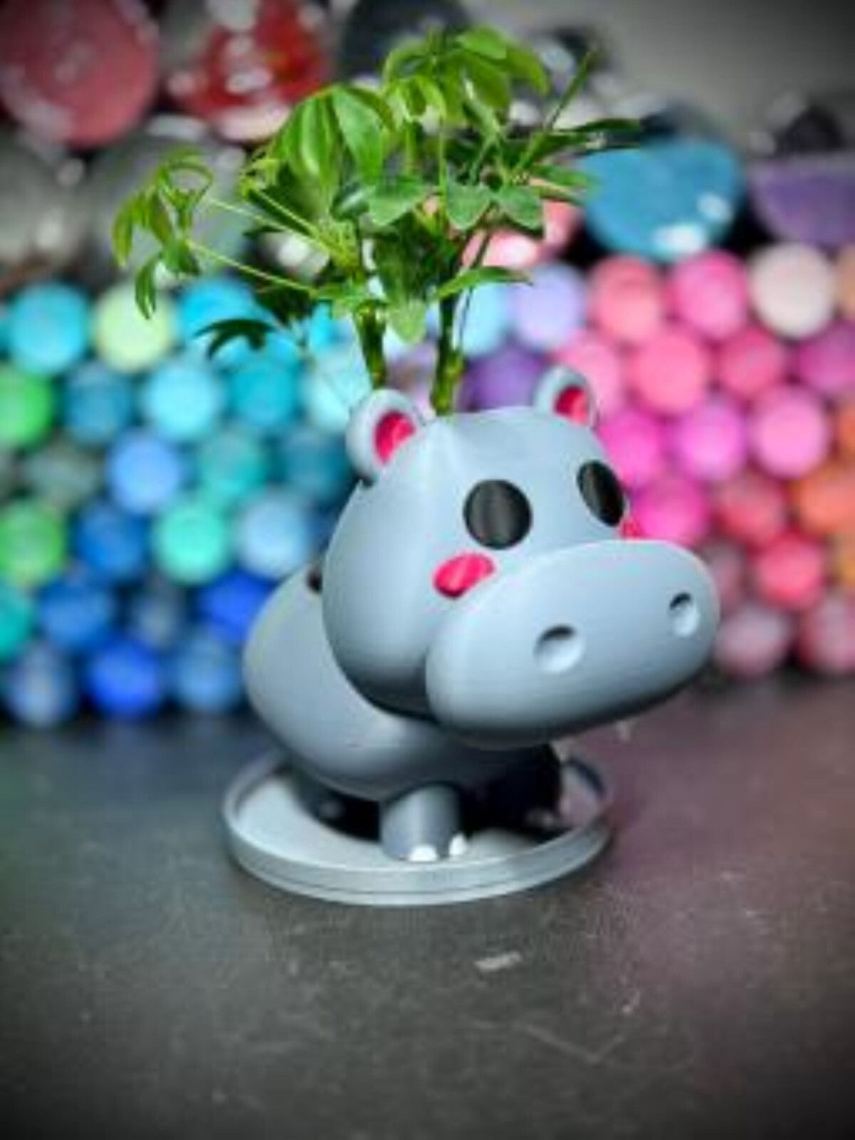 Hippopotamus Planter, Mini Planter, Keychain, and Magnet - Animal Foliage Holder (unpainted)
