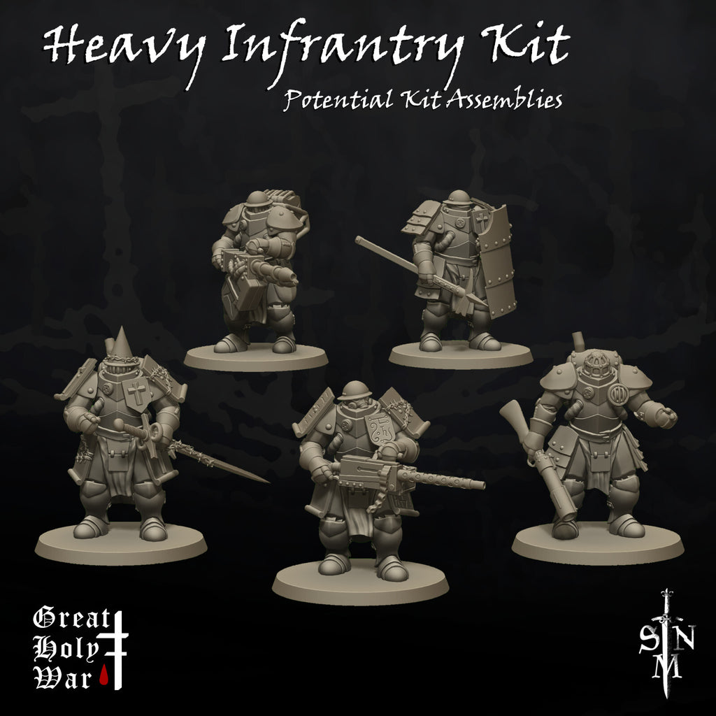 Heavy Infantry Kit - Annointed - Mechanized Grimdark Soldiers - Trench Crusaders