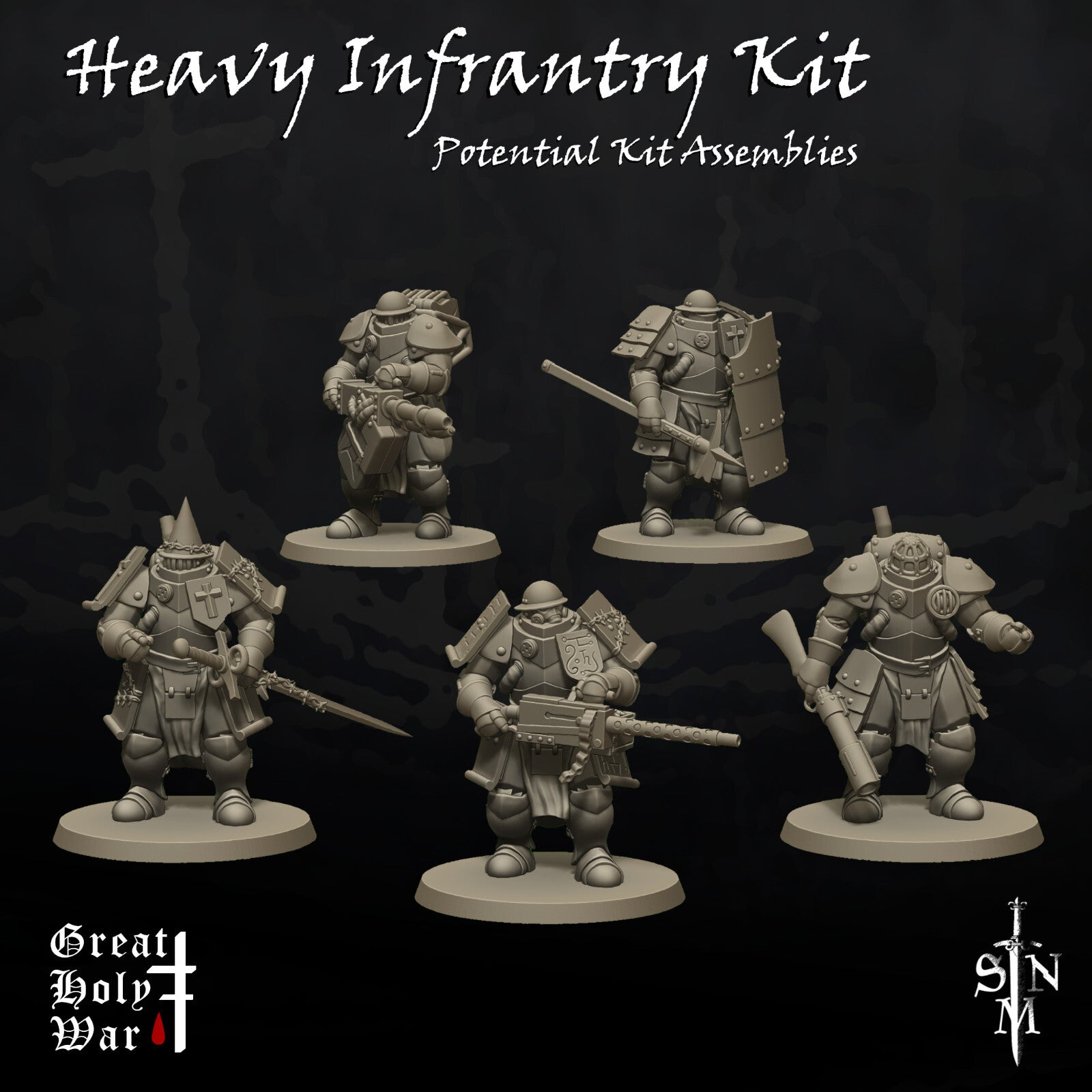 Heavy Infantry Kit - Annointed - Mechanized Grimdark Soldiers - Trench Crusaders