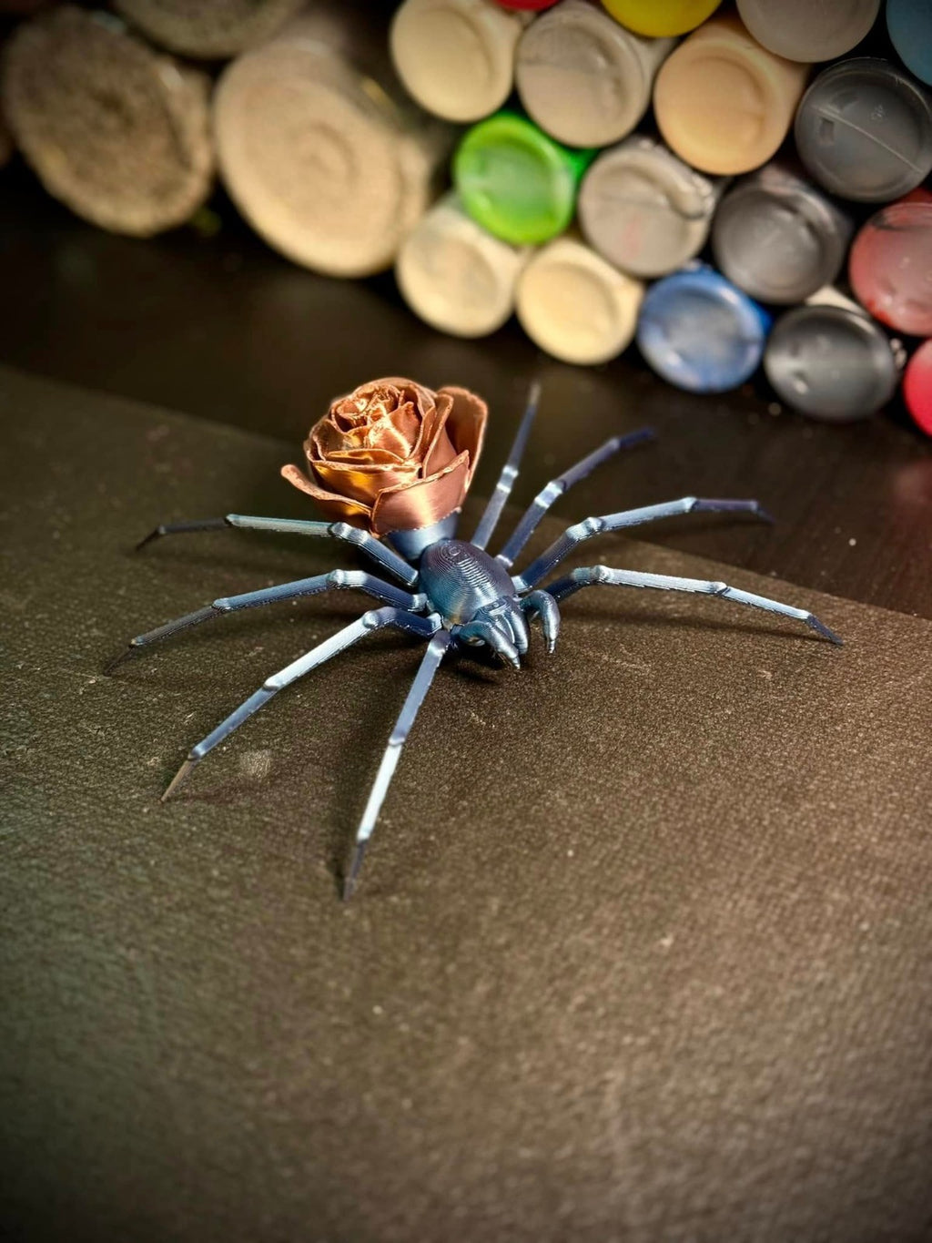 Rose Spider - 3D Printed Spider Home Decoration (unpainted)