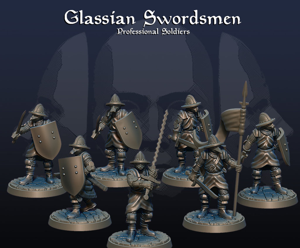 Glassian Swordsmen - Elite Human Armored Infantry - Gothic Knights