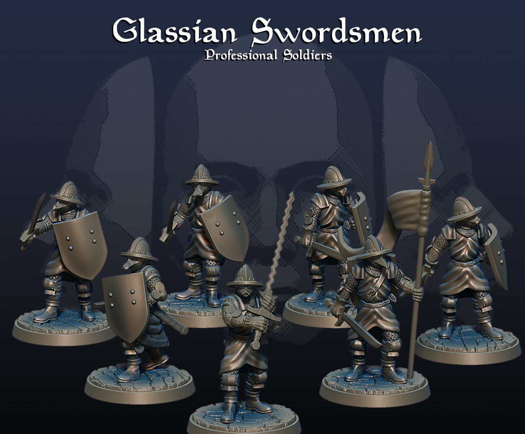 Glassian Swordsmen - Elite Human Armored Infantry - Gothic Knights