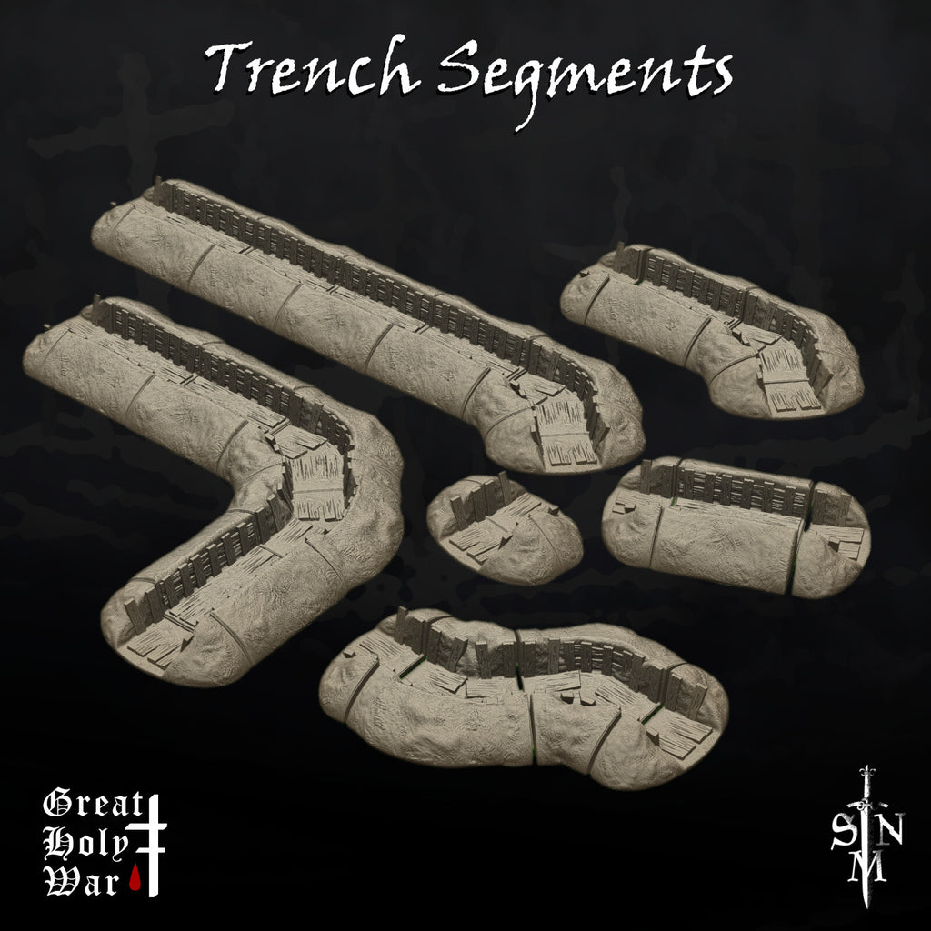 Tabletop Trench Terrain - Modular Trench Kit - Trench Segments for Crusade