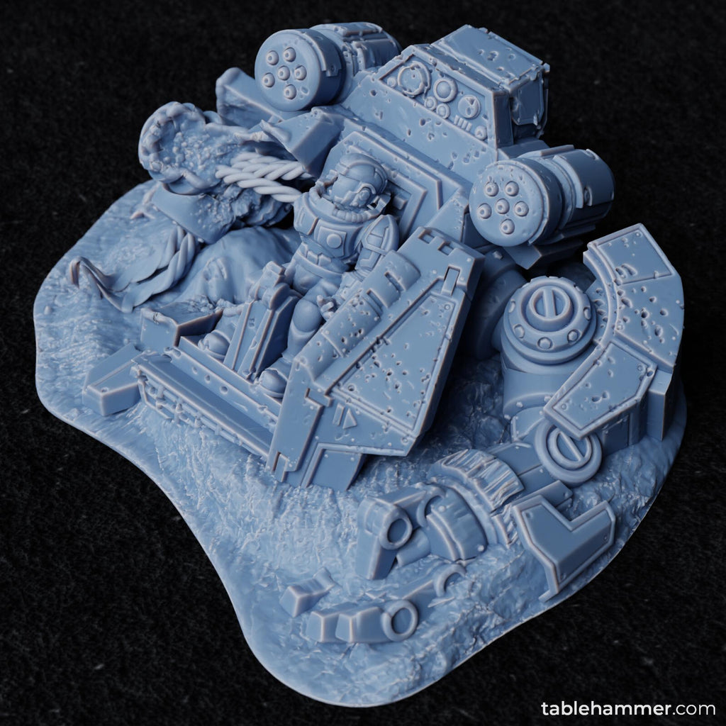 Crashed Heavy Space Walker with Corpse Terrain for DnD or Warhammer (unpainted)