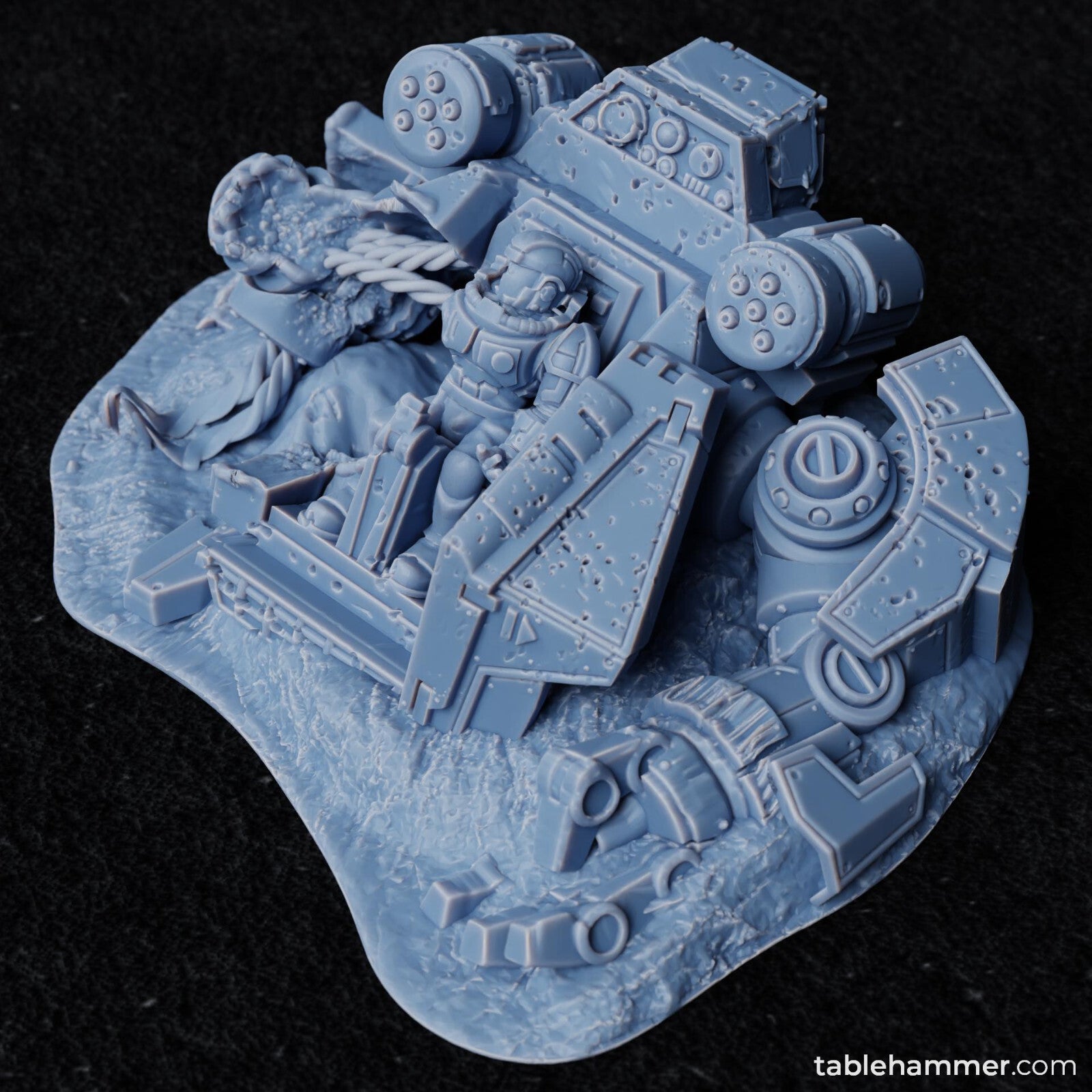 Crashed Heavy Space Walker with Corpse Terrain for DnD or Warhammer (unpainted)