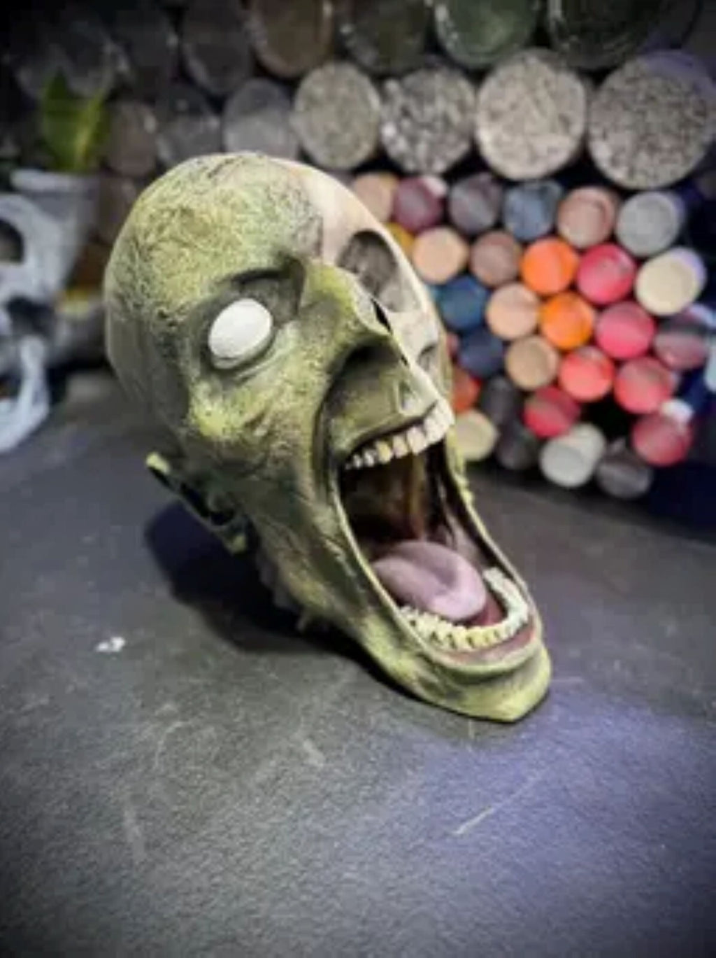 Zombie Skull Headphone and Controller Holder - Gothic Gaming Accessory
