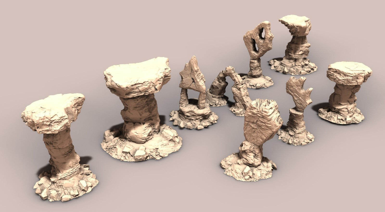 9 Balanced Badland Terrain - Rocky Archway Monolith Flatbed Natural Formations