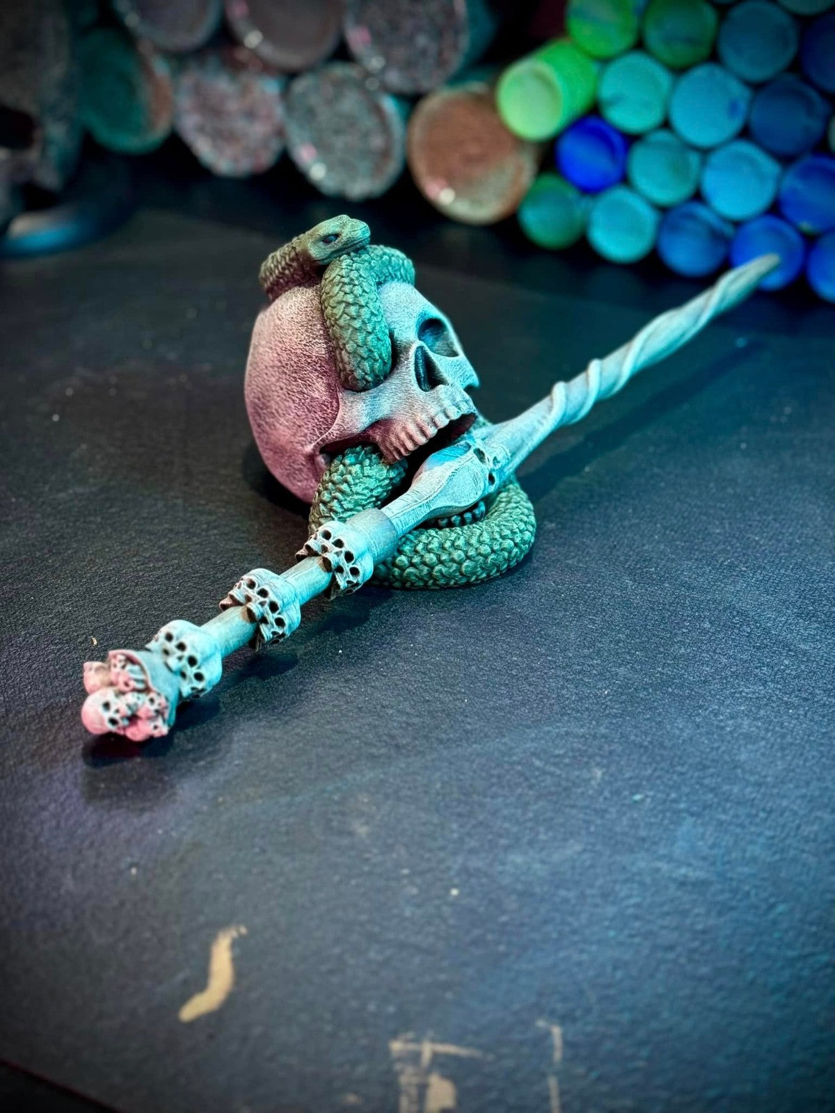 The Forgotten Wand and Holder -  Harry Potter Slytherin Cosplay (unpainted)