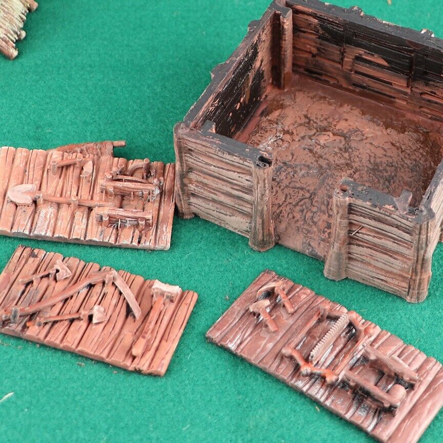 Tool Shed with Slide in Walls - Small Hut Terrain - Thatch Building - Work House