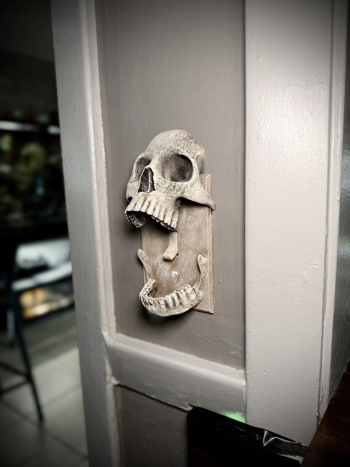 Skull Light Switch Cover - Gothic Decor (unpainted)
