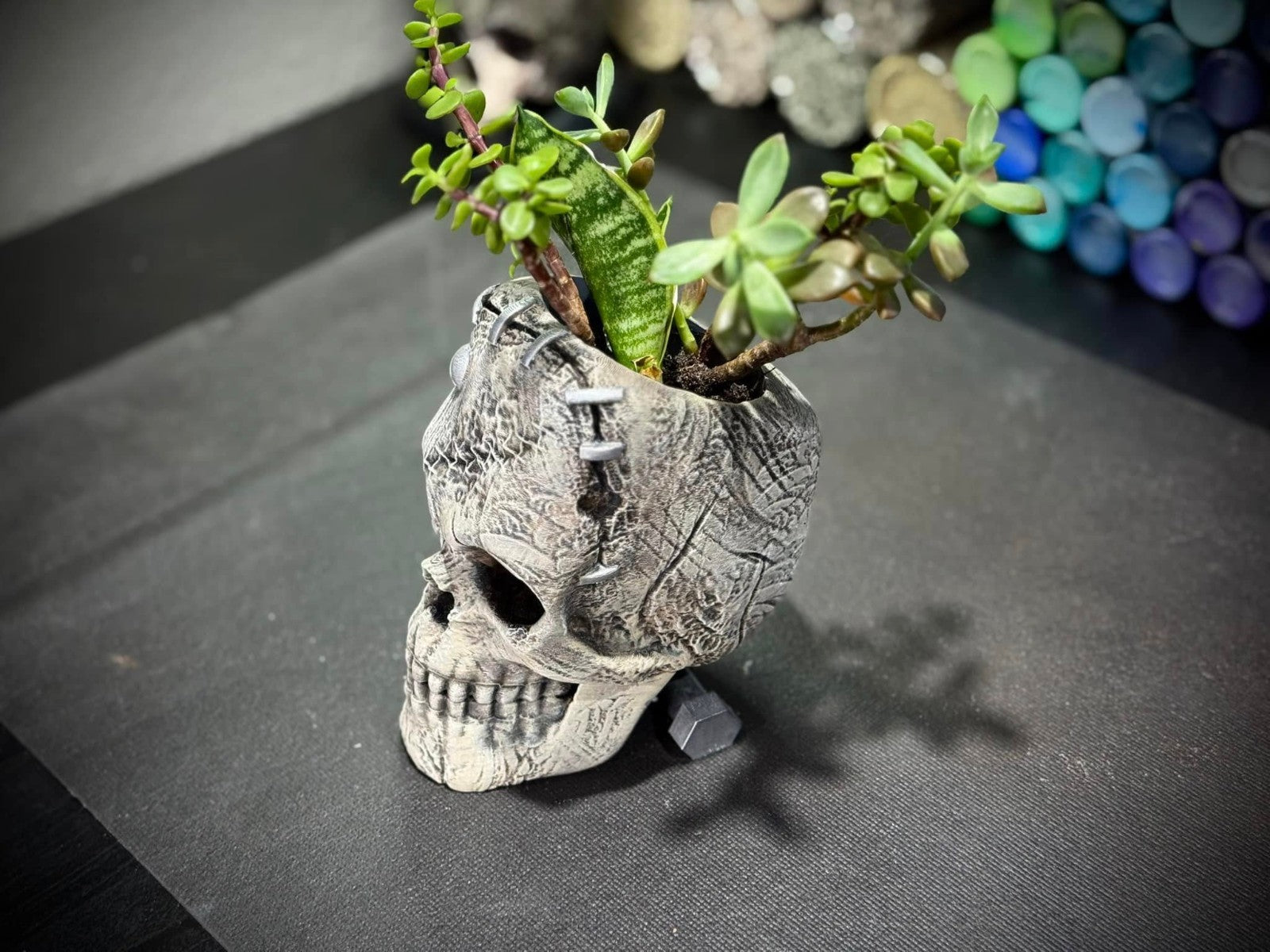 The Skull Of Frankenstein Planter - Halloween Style Plant Pot (unpainted)