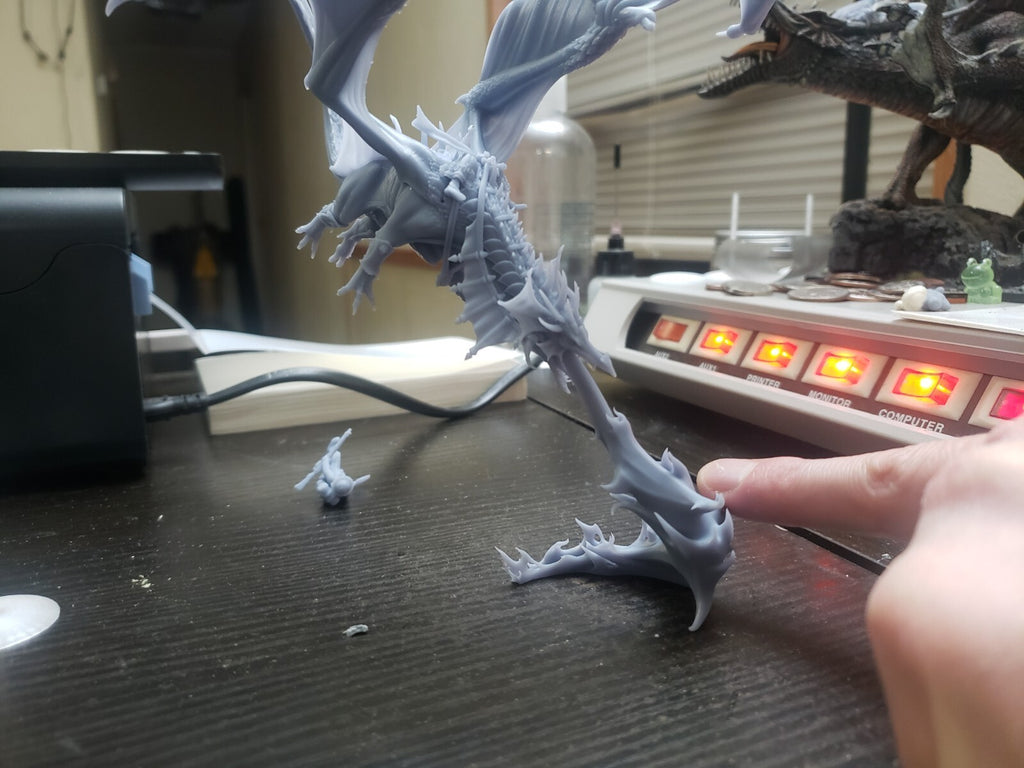 Elven Mage Mounted on Drake - Fire Breathing Dragon
