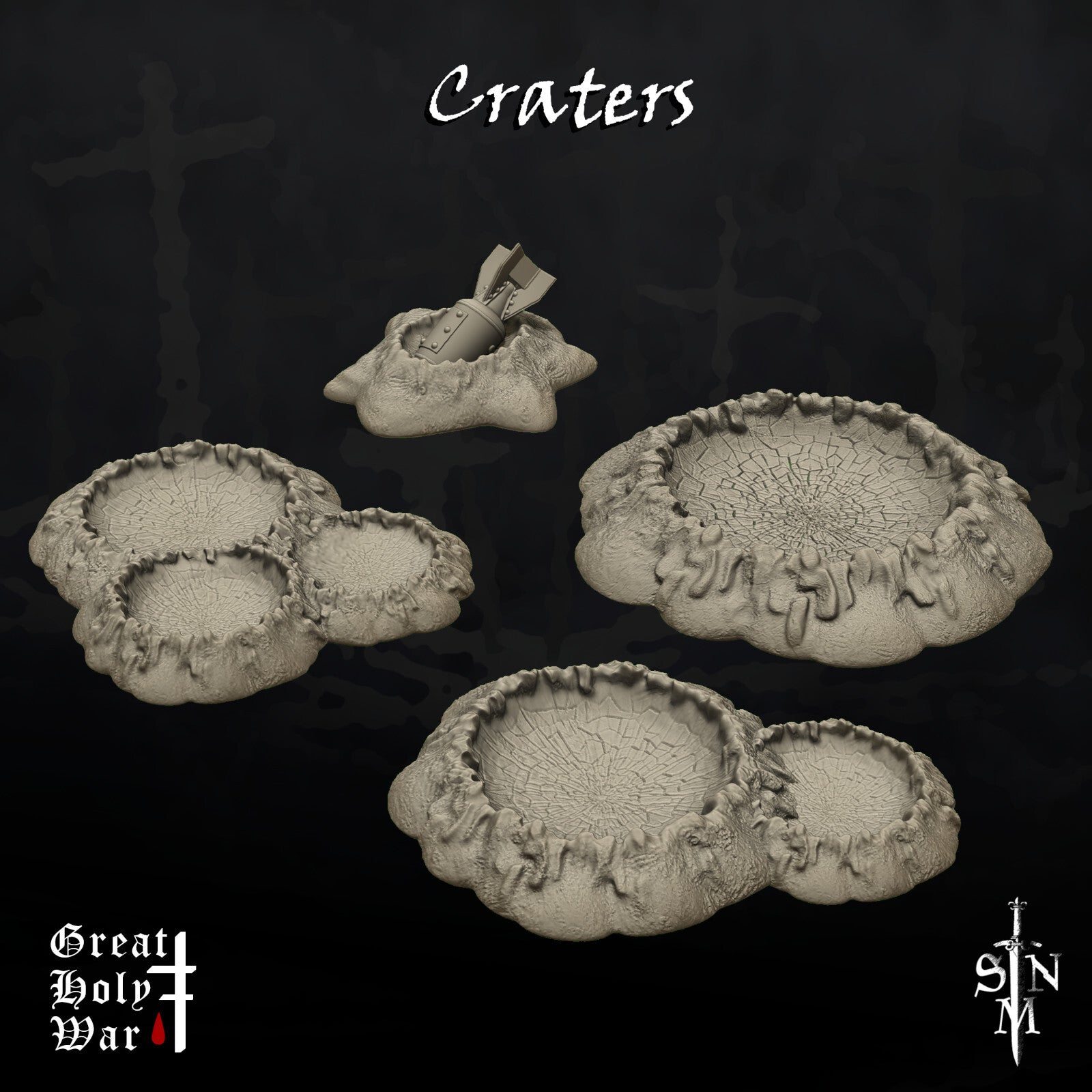 Crater Terrain - Explosion Craters - Crusade Terrain