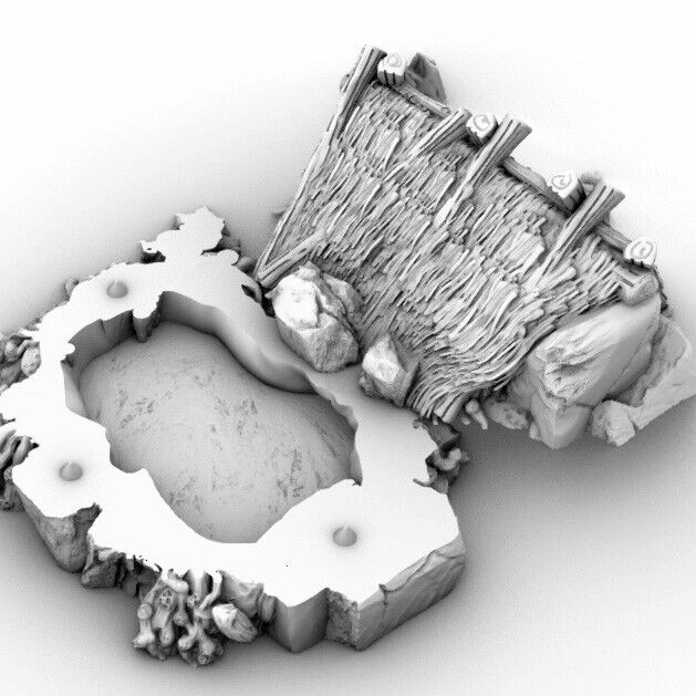 Goblin Swamp Shack - Mini Hut Terrain - Tent - Small Timber Home Encampment