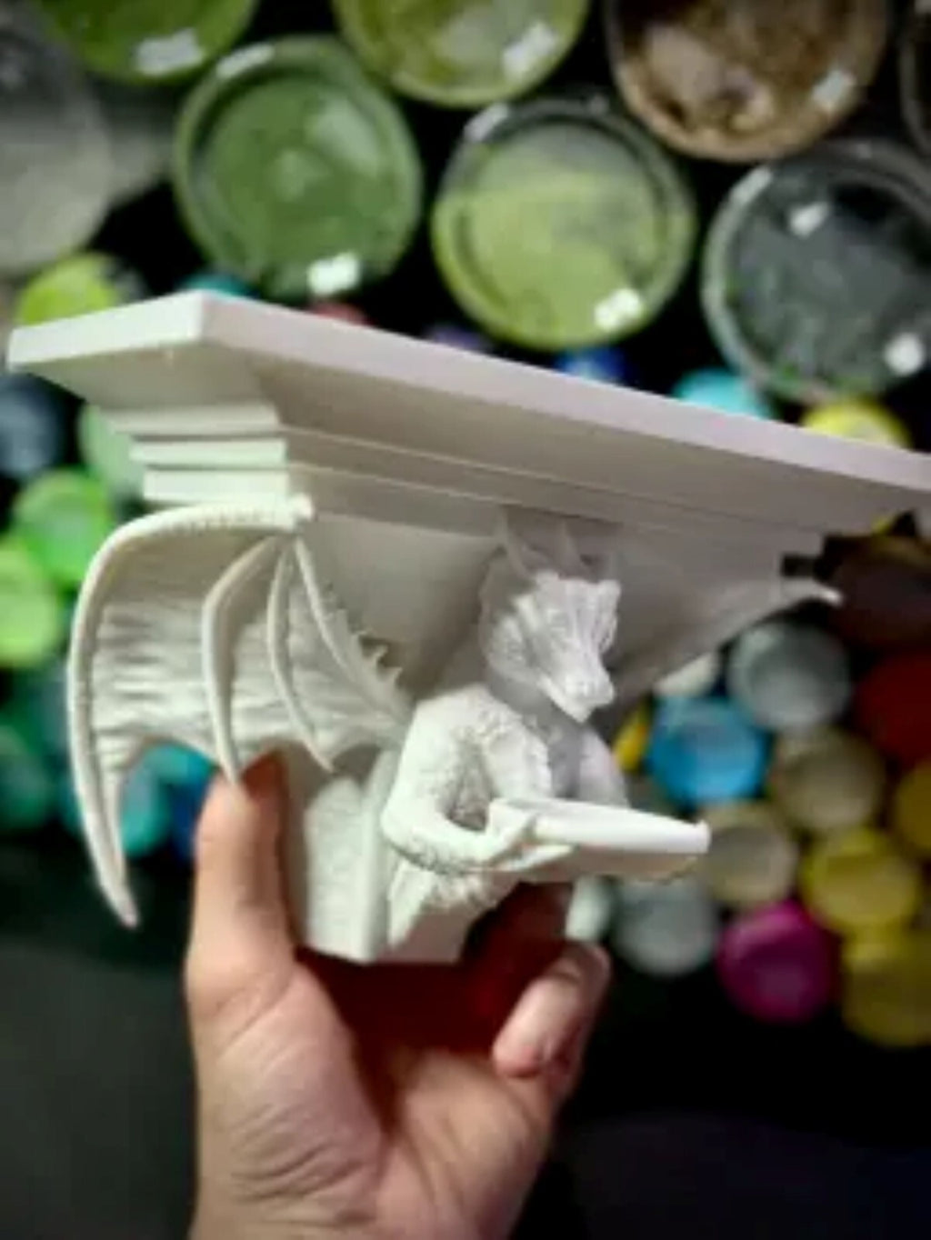 Small Dragon Shelf - Accessory Holder - Gargoyle Wall Decor Shelving Unit