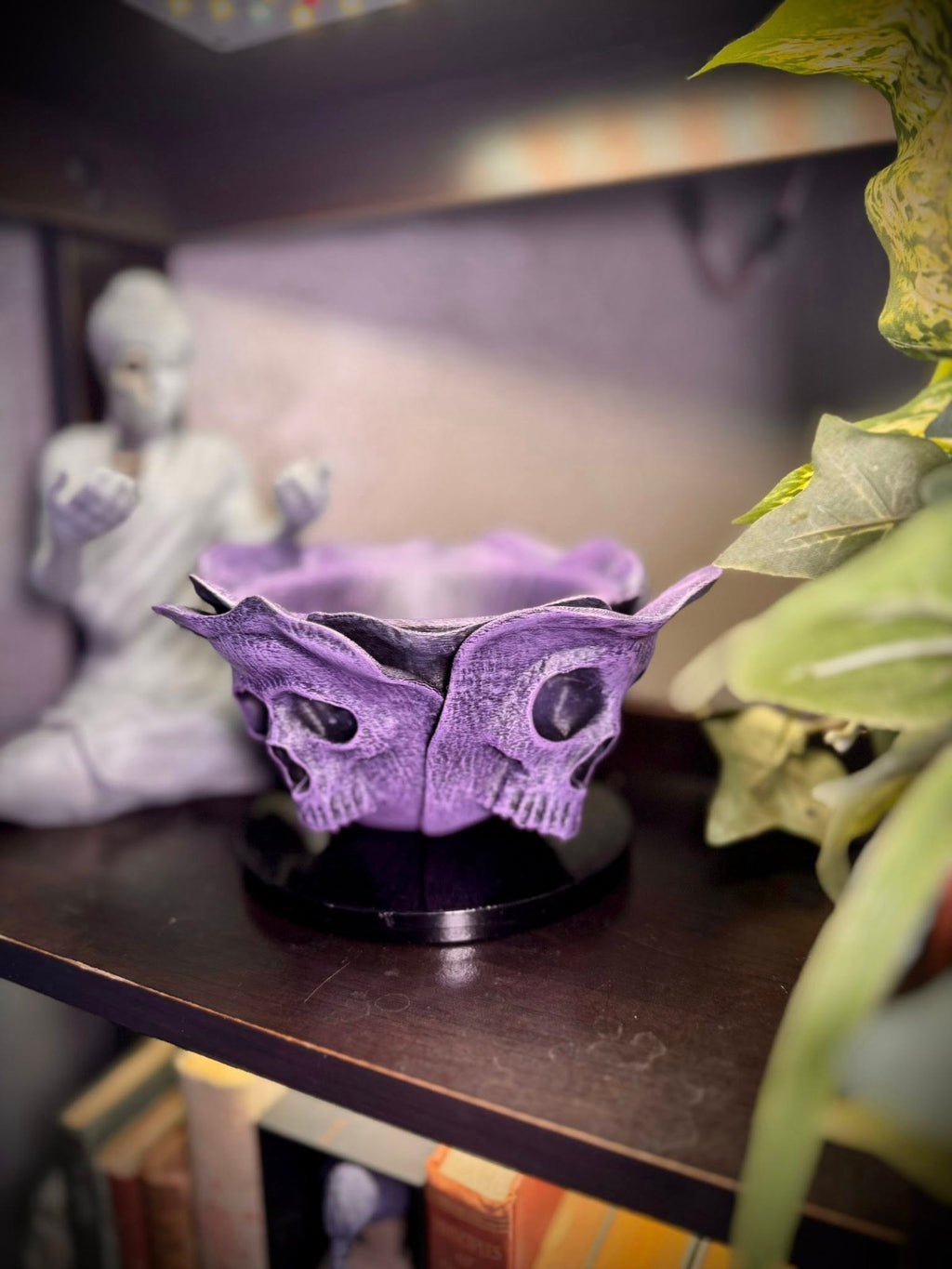 The Forbidden Rose Decorative Bowl - Rose Style Bowl with Skulls (unpainted)