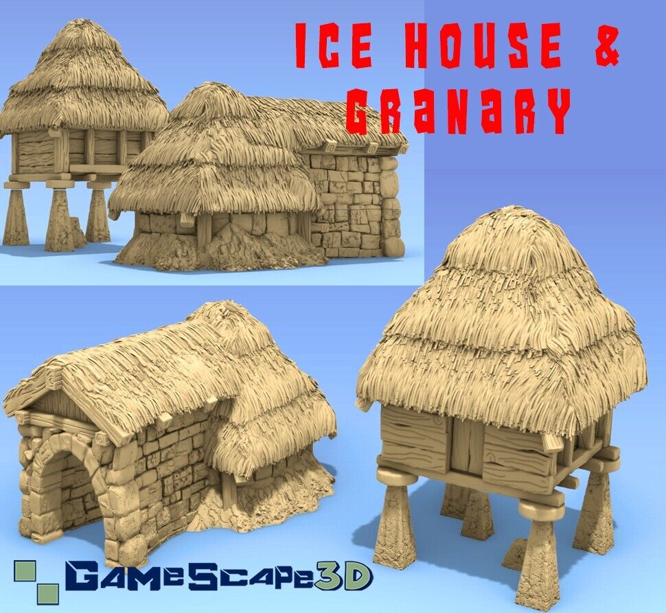 Ice and Grain Store Houses - Thatched Waterfront Granery - Storage Units