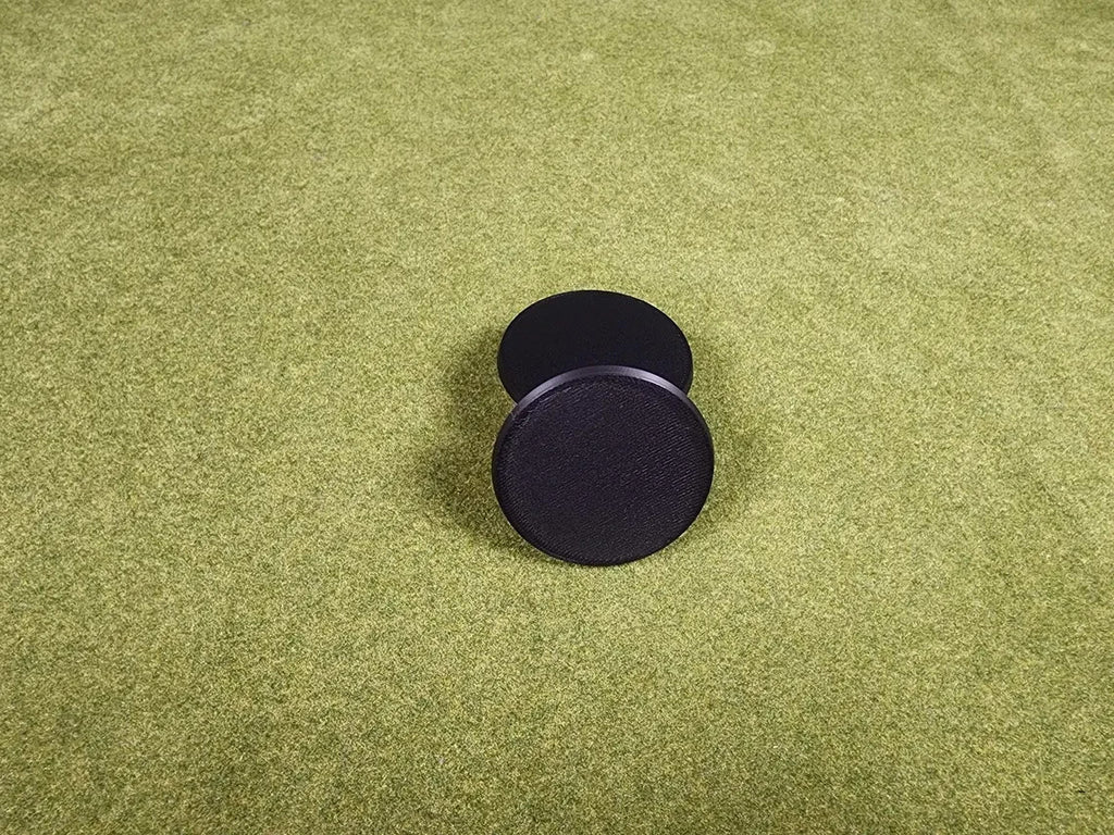 60mm Round Bases - Plain Black Beveled Bases - Wargaming Old School Bases