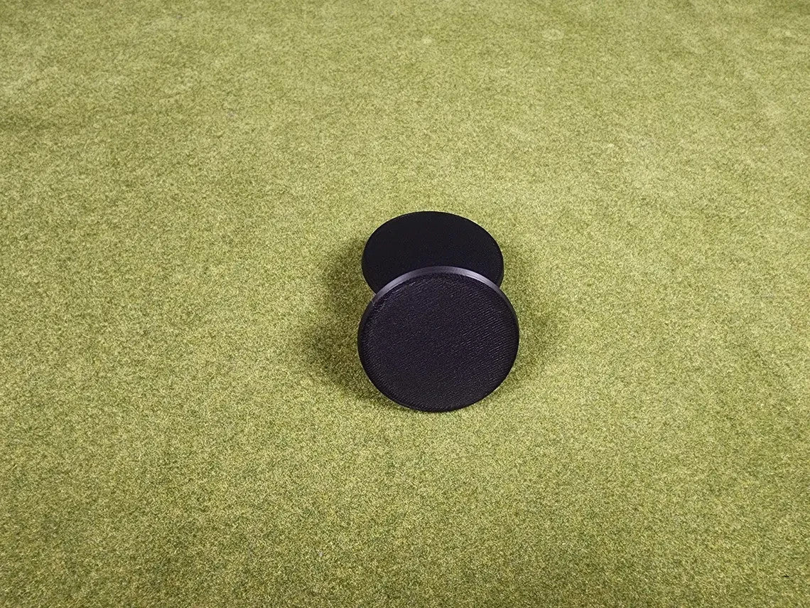 60mm Round Bases - Plain Black Beveled Bases - Wargaming Old School Bases