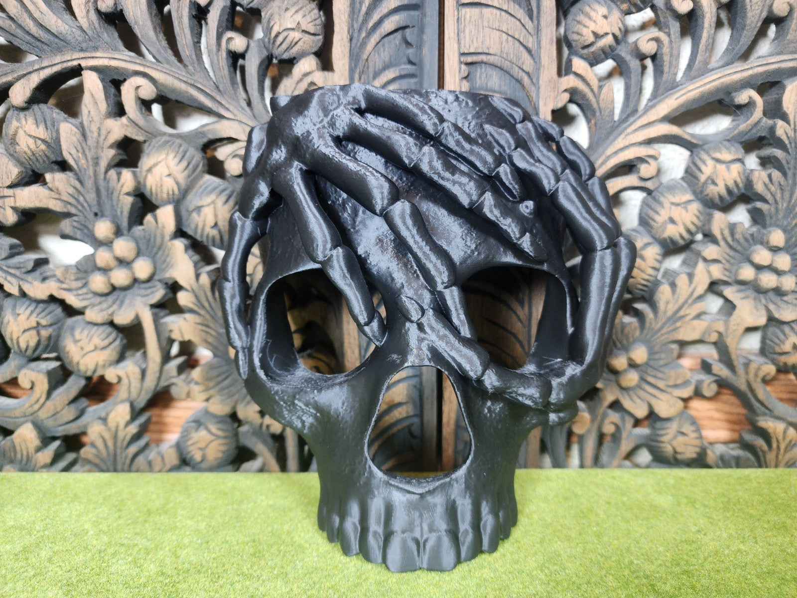 Skeleton Hands Skull Mask -Halloween Mask (unpainted)