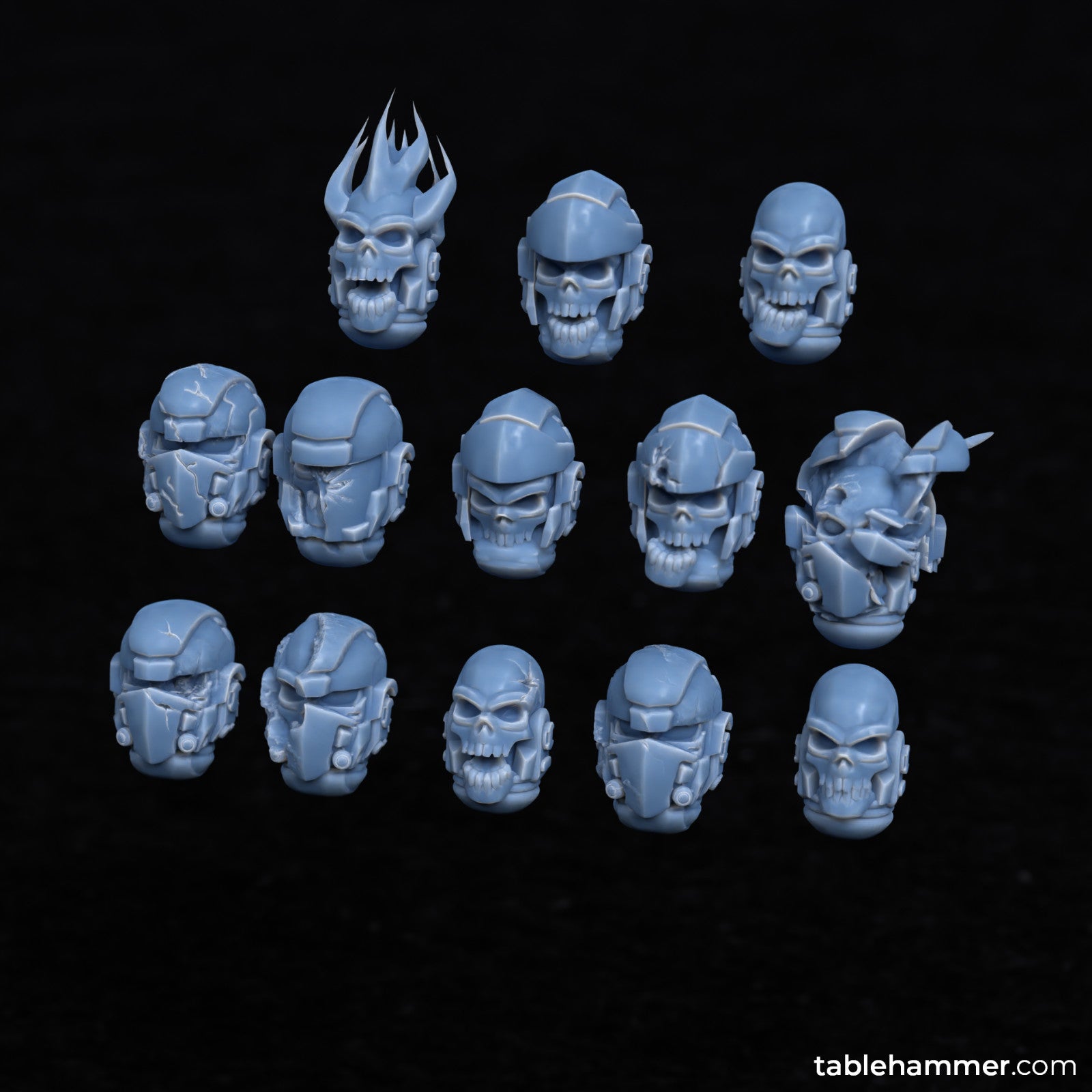 Human super soldier heads (Casualties) - Miniature Severed Head Bits -Base Decor