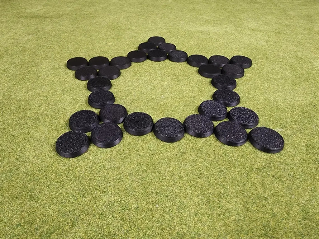 25mm Round Bases - Plain Beveled Bases - Wargaming Old School Bases
