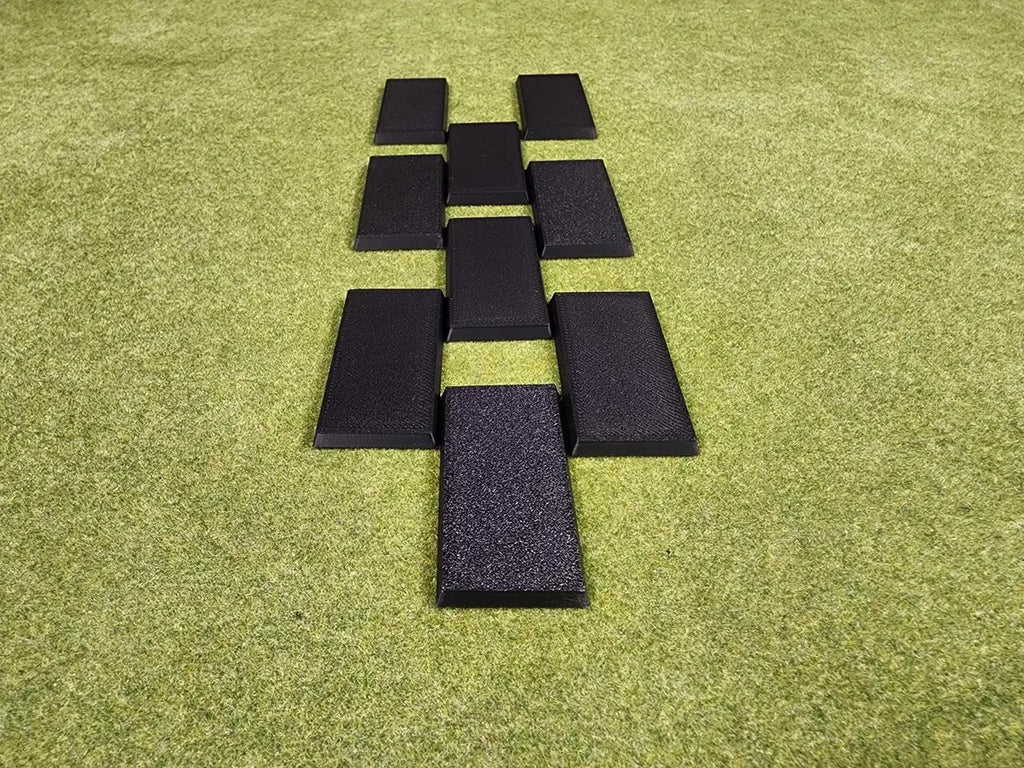 30x60mm Square Bases - Plain Beveled Bases - Wargaming Old School Bases