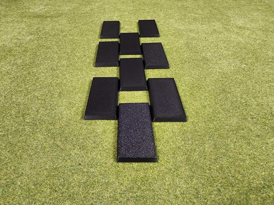 30x60mm Square Bases - Plain Beveled Bases - Wargaming Old School Bases